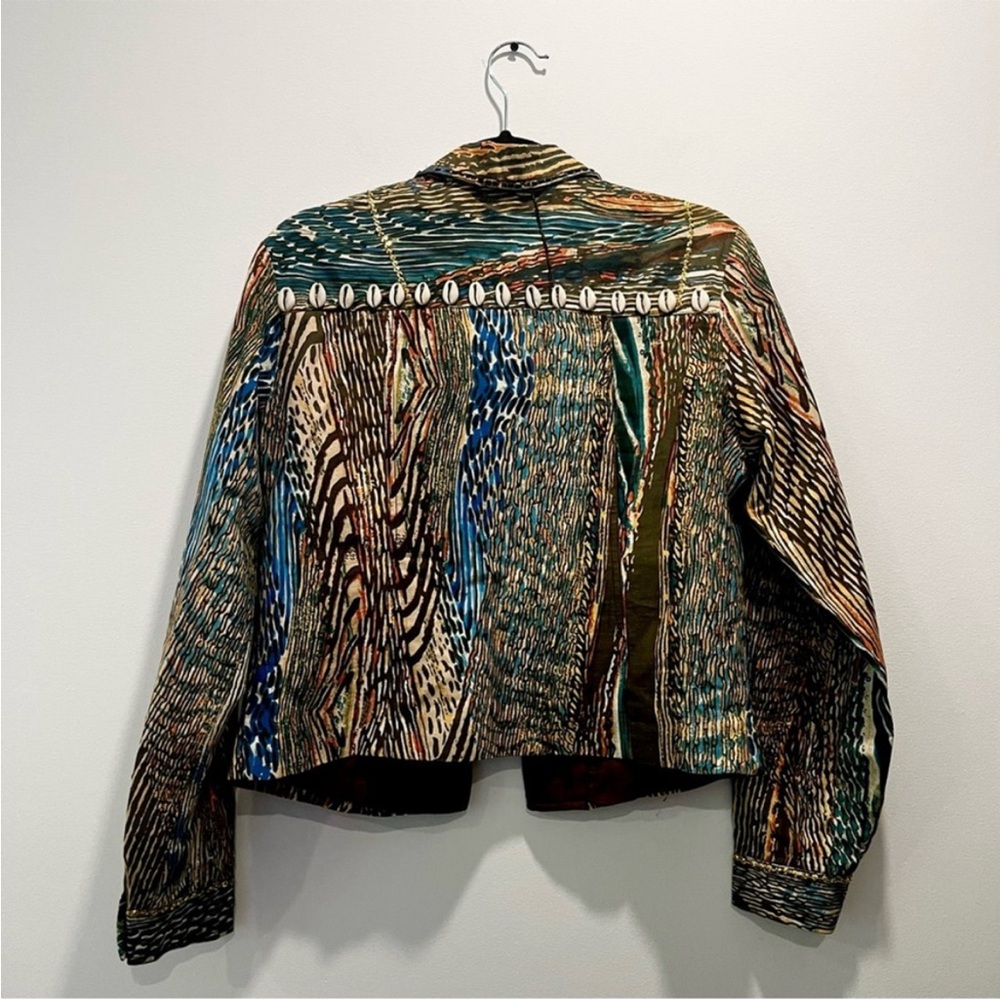 Multicolor Jean Jacket with Shell Accents - Picture 7 of 9